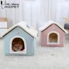 Hoopet Cat House小ペットベッド子犬の巣のウサギ洞窟猫ベッド猫、小さな犬、モルモット210713のための洗える折りたたみ式ベッド