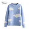 Tröjor Kvinnor Harajuku Härlig Chic Preppy Simple Soft Loose Spring Teens Knitwear Casual Fashion Koreanska Girls Pullover C-171 210914