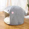 Cave Cat House Pet Bed Tent Lounger Dog Basket Mat Valp Kattungar Varm Mysigt Hus Kennel Kudde Tillbehör Bed För Katter 2101006