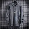 Ленты Techwear Techwear Hip Hop с капюшоном осень зима толстовки толстовки мужские спортивные письма повседневная уличная одежда черный мужской пуловер 210728