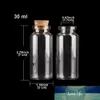 24pcs 30*70*17mm 30ml Mini Glass Wishing Bottles Tiny Jars Vials With Cork Stopper wedding gift