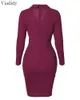Women Work Wear Long Sleeve Elegant Ruched Button Design Blazer Dress Plus Size 2XL 3XL Y0726