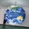 Hanging Lighting Inflatable Earth Balloon 1 5m 2m 3m Diameter Planet Ball Customized Large Blow Up Globe For Night Club And Bar De191c