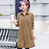 Woman Jacket Jackets for Women 3XL 4XL Plus Size Long Sleeve Jacket Coat Women Turn Down Collar Corduroy Long Jacket Women E110 210602