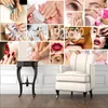 Wallpapers Fashion Beauty Salon Industrial Decor Wall Paper 3D Semi Permanent Makeup Hair Removal Nail Shop Background Mural Wallpaper