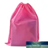 Gros bolsas de regalo grand sac cadeau 35x45cm rose chaussures à cordon transparent emballage réutilisable pliant Non tissé