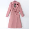 Primavera Outono Trench Coat Fino OL Feminino Trench Coat Feminino Vestido Feminino Jaquetão Plus Size Duas Peças Feminino Conjuntos Trench Coats 210812