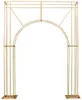 Arco rettangolare personalizzato per decorazioni per feste, supporti per fondali nuziali con cornice floreale in metallo dorato.