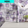 Casca roxa de Hdhome e vara árvores decorativas impressas auto adesivas papel de parede removível papel de parede para decoração home