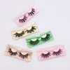 3D Faux Mink Lashes Cruz Cruz Natural Eyelashes Falsos 10 Par / Set Eye Lash com Colorful Eyeysh Packaging Box Ferramentas de Maquiagem