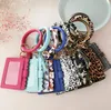 Wholesale Leopard Print Leather Bracelet Keychain Credit Card Wallet Bangle Tassels Keyring Handbag Lady Accessories FY2