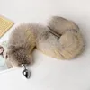 70cm / 27.5 "- Real Genuine Fox Fur Cauda Plug Metal Inox Anal Anal Adulto Sexy Sweet Cosplay Toy