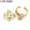 10st Classic Unique Pin Clip Simple Cubic Zirconia Micro Pave Finger Kvinna CZ Guld Ringar för Kvinnor Smycken 2021