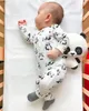 Recém-nascidos meninos infantis macacão casual manga longa dos desenhos animados panda pandsuit outono bebê roupas pijamas 210309