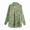 Vrouwen losse shirt lente kleding dierlijke print vrouwelijke blusa moderne dame lange mouw blouse 210602