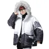 Varm tjocka män Parka Jackor Fashion Print Mäns Vinter Faux Fur Hood Coat Puffer Male Snow Mountain Plus Storlek 5xl 211214