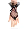 Guantes nupciales Guantes de boda Bownot sin dedo Cristal Pordido Sexy Muñeco para mujeres Guantes