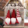 Boże Narodzenie dzianiny z dzianiny lalki ornament długi broda pluszowy gnome lalki xmas drzewo wiszące wisiorki nowy rok party dekoracje wakacje przez morze t9i001669