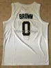 wit #0 Jaylen Brown California retro College Throwback basketbalshirt, met elk nummer en naam gestikt