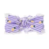 Fascia per capelli a strisce con stampa ananas Fasce per la testa in pizzo Bowknot Accessori per capelli per bambini Fascia per capelli rimbalzante Stile coreano francese 6 colori wmq1274