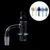 High Quality HALO Beveled Edge Quartz Banger Blender Smoke Nials 10 14 18 MM Male Female Bangers With Glass Terp Chains For Dab Rig Pipes