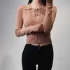 Summer Women Spread Collar Przyciski Koreański Prostota Cardigan Exposed Pępek Sexy Sweter Top 3TKW 210603