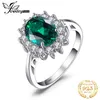 JewelryPalace Princess Diana Symulowany Zielony Emerald Engagement Kate Middleton Crown 925 Sterling Silver Pierścionek dla kobiet