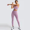 Kvinnors Tracksuits Gym Kläder Yoga Byxor Sport Bra Crop Tank Top och High Waist Leggings Workout Suit Set