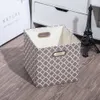 Cube Storage Box Folding Washed Canvas Cloth Fabric Storage Bins For Toys Closet Organizer Interior Organizador For Ties Socks 210315