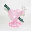 heart shape hookah dab rigs bong 6 inch thick glass water pipe beaker recycler oil rigs with smoking bowl quartz banger nails