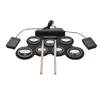 Electronic Compact Size USB Foldable Silicon Drum Set Digital Kit 7-Pad / 9 Pads with Drumsticks Foot Pedals