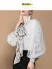 Women's Blouses & Shirts Luxury Gold Snake Print Women Lantern Sleeve Chiffon Woman Bow Tie Collar Tops Blusas Mujer