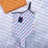 Fullständig brev Skriv ut Kvinnor Badkläder One Piece Baddräkt Sommar Sexig Halter Kvinnor Bikinis Set Ladies Badräkt