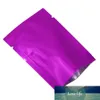 100ピース/ロット光沢のある紫色のアルミニウムマイラーフォイルバッグオープントップヒート真空シールの涙の包装包装のためのパウチ