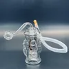Mini Glass Water Pipes hookahs Nail Rig Green Blue Base Recycler Glass Bongs with oil burner Nail 10mm Joint Oil Rig