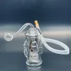 NUOVI cavi da bruciatore da olio maschile da 10 mm mini bong in vetro 4 tubi del cranio Pyrex piattano di olio di vetro bong spessa riciclare olio per fumare