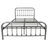 US stock Metal Bed Frame Full Size with Vintage Headboard and Footboard,Solid Sturdy Steel Slat Support Mattress Foundation/Black and a13