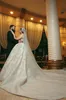 Luxury Dubai Wedding Dress Sexy Spaghetti Neck Lace Appliqued Beaded Bridal Gowns Custom Made Vestidos De Novias