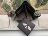 Erkekler hayvan kısa cüzdan deri siyah yılan kaplan arı cüzdan lüks tasarımcı kadınlar uzun çanta kartı tutucular Hediye ile kabuk çantaları b246j