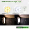 Motion Sensor Wireless Night Lights 6LEDS Kitchen Skåp Lätt Batteri Funktion Trappa Closet Bedroom Vokllad Hem Ljus Nights Lamp