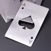 50pcs Stainless Steel Playing Poker Card Ace Heart Shaped Soda Beer Red Wine Cap Can Bottle Opener Bar Tool Openers DH9400