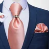 Nowy projektant mody Solidna ciemna granatowy Niebieski Krawat Formalny Biznes Krawat Kieszonkowy Plac Cufflinks Krawat Zestaw Pierścień Mężczyzna Prezent Dibigu H1018