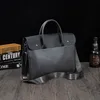 Men's Business Travel Briefcase Leather Handmade Messenger Bags Laptop Bag Briefcases with Crossbody Shoulder Design for Computer and Laptop's Protection