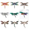 Pins, Brooches 1pcs Green Red Black Enamel Dragonfly Insects For Women Men Alloy Metal Banquet Weddings Pins Gifts