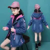 Girls Jackets Winter Thick Cowboy Coats Lamb Wool Children Outerwear Berber Fleece Girl Denim Long Jacket Kids 211204