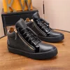 Nyaste Designer Sneakers Dragkedja Casual Skor Claskin Black Velvet Heighten Shoe Män Kvinnor Platform Trainers All-match High Top Sneaker