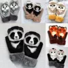 Fashion Winter Warm Gloves Women Animal Pattern Warmth Plush Knitted Glove Cute 3D Cartoon Gloves for Christmas gift 15 styles