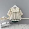 Robe florale coréenne pour bébés filles, robes de princesse nées avec pantalons, vêtements en coton pour enfants, frocs de baptême d'anniversaire 210615