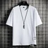 Fashion Short Sleeves O NECK Solid T-shirt Men Summer Cotton Clothes TOP TEES Tshirt Plus Asian Size 4XL Streetwear 210706