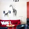 3D due Giraffe Farfalle Adesivi murali in vinile fai da te per camere dei bambini Decorazioni per la casa Decalcomanie di arte Decorazione carta da parati adesivo de parede 210308